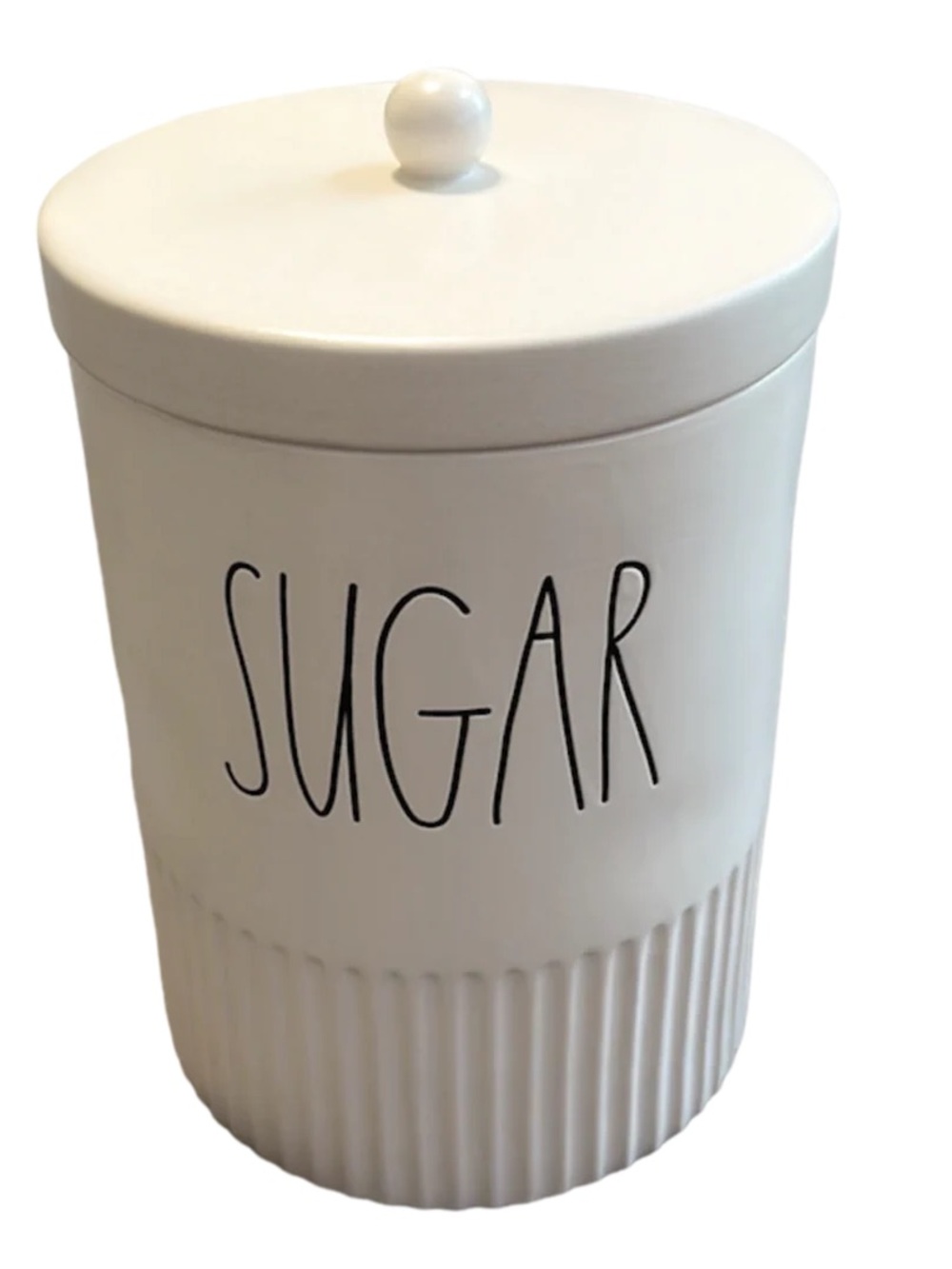 Rae Dunn Ribbed Ceramic Sugar Canister